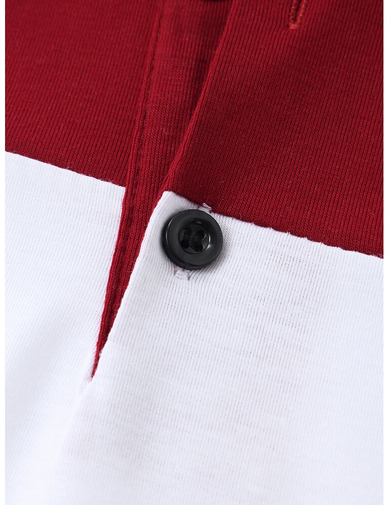 Mens Color Block Short Sleeve Casual Sport Golf Shirts